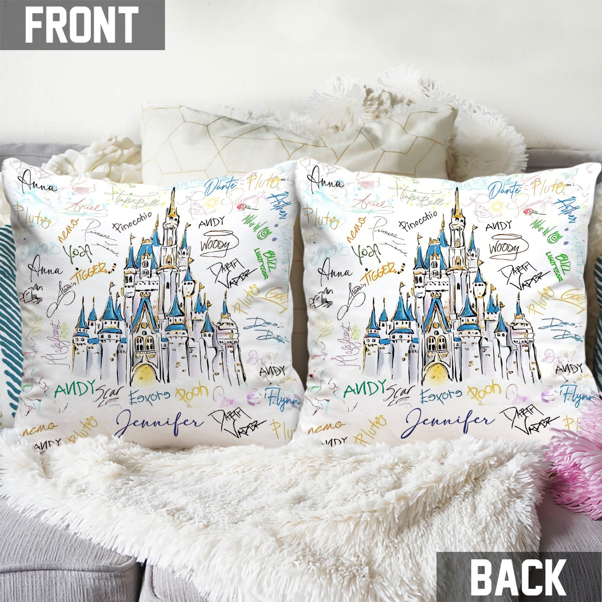 Magical Moments - Personalized Mouse Throw Pillow