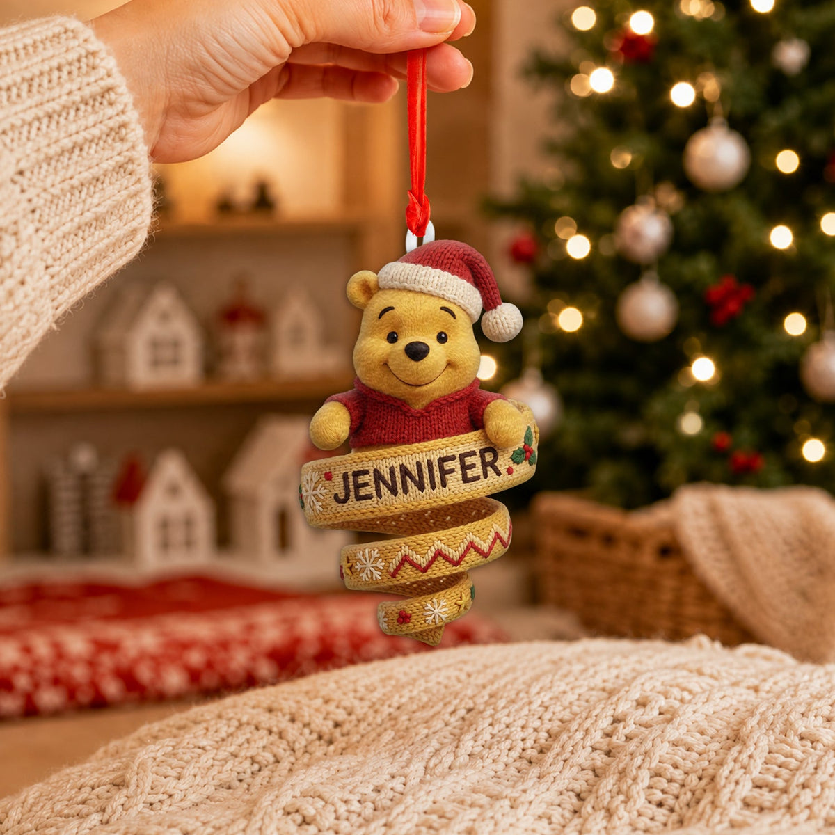 Cute Yellow Bear - Personalized Yellow Bear Plush Ornament