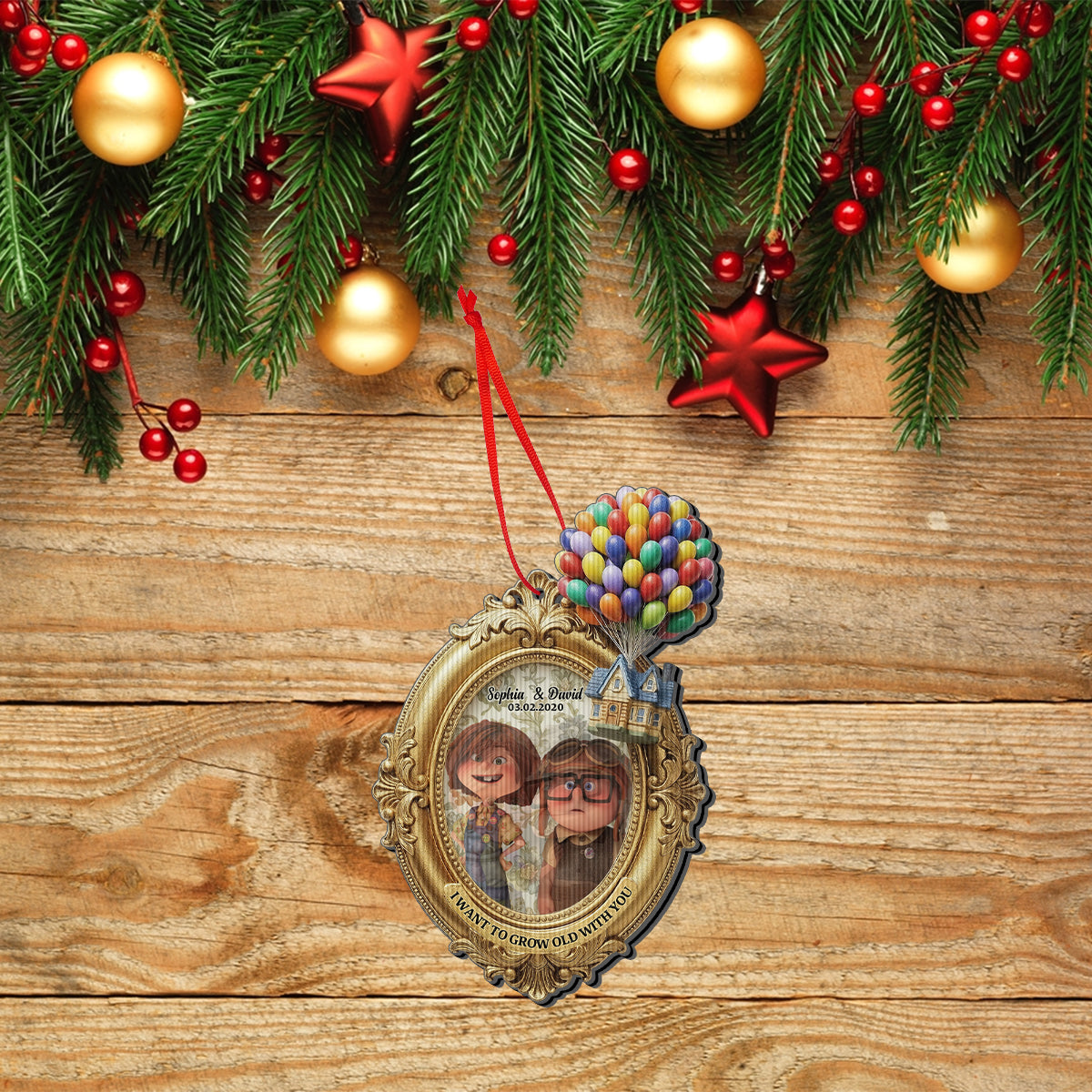 Grow Old With My Greatest Adventure - Personalized Couple Lenticular Ornament