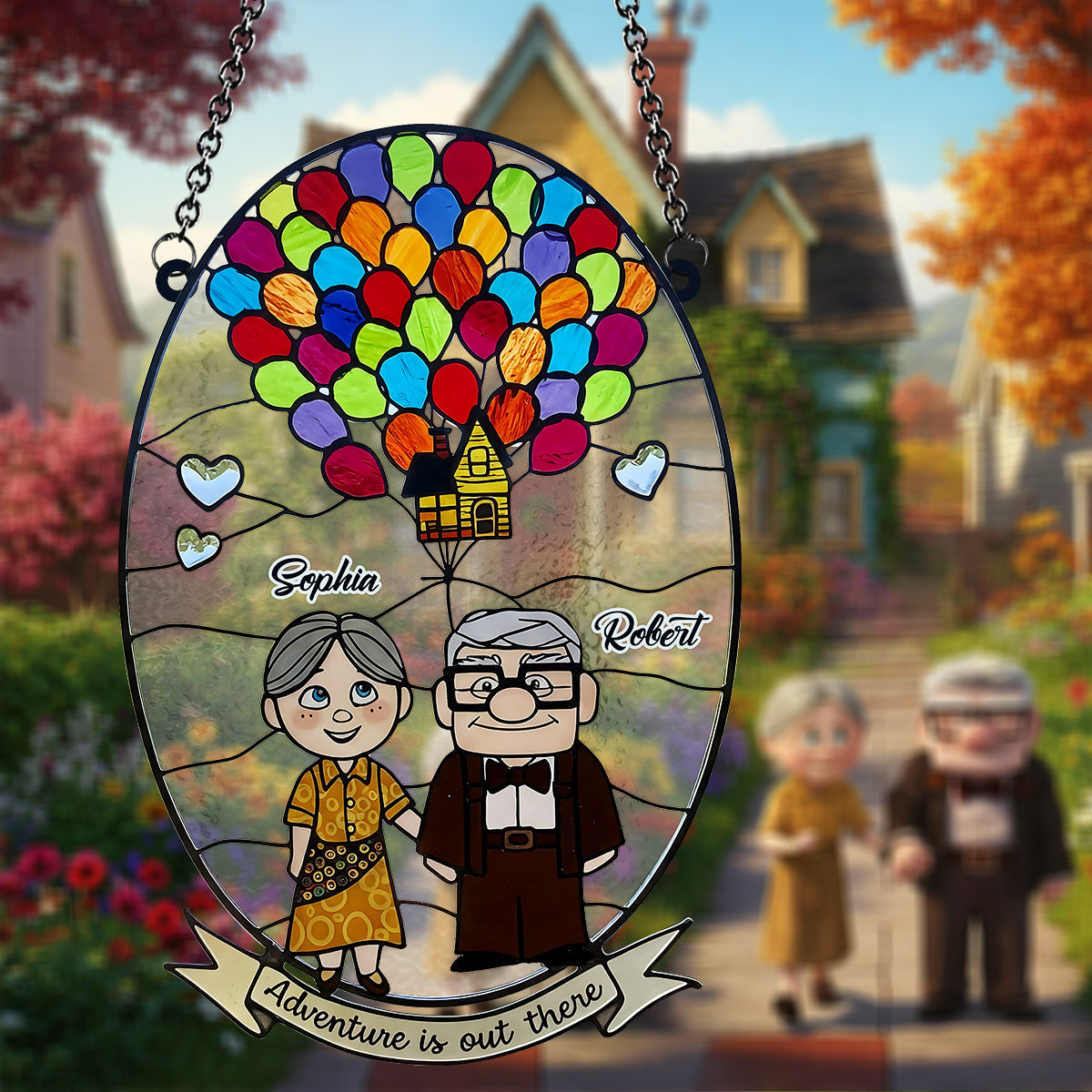 Adventure Is Out There - Personalized Mouse Window Hanging Suncatcher Ornament