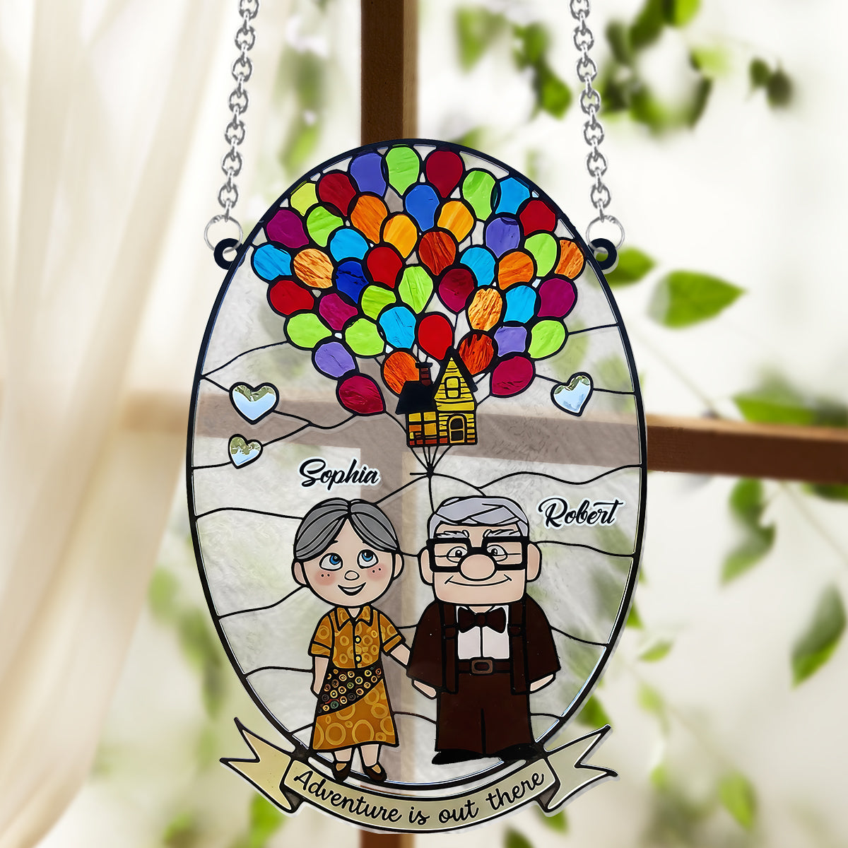 Adventure Is Out There - Personalized Mouse Window Hanging Suncatcher Ornament