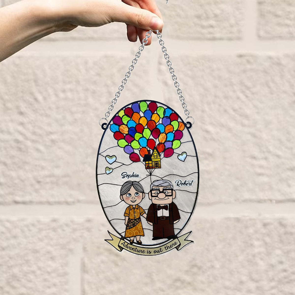 Adventure Is Out There - Personalized Mouse Window Hanging Suncatcher Ornament