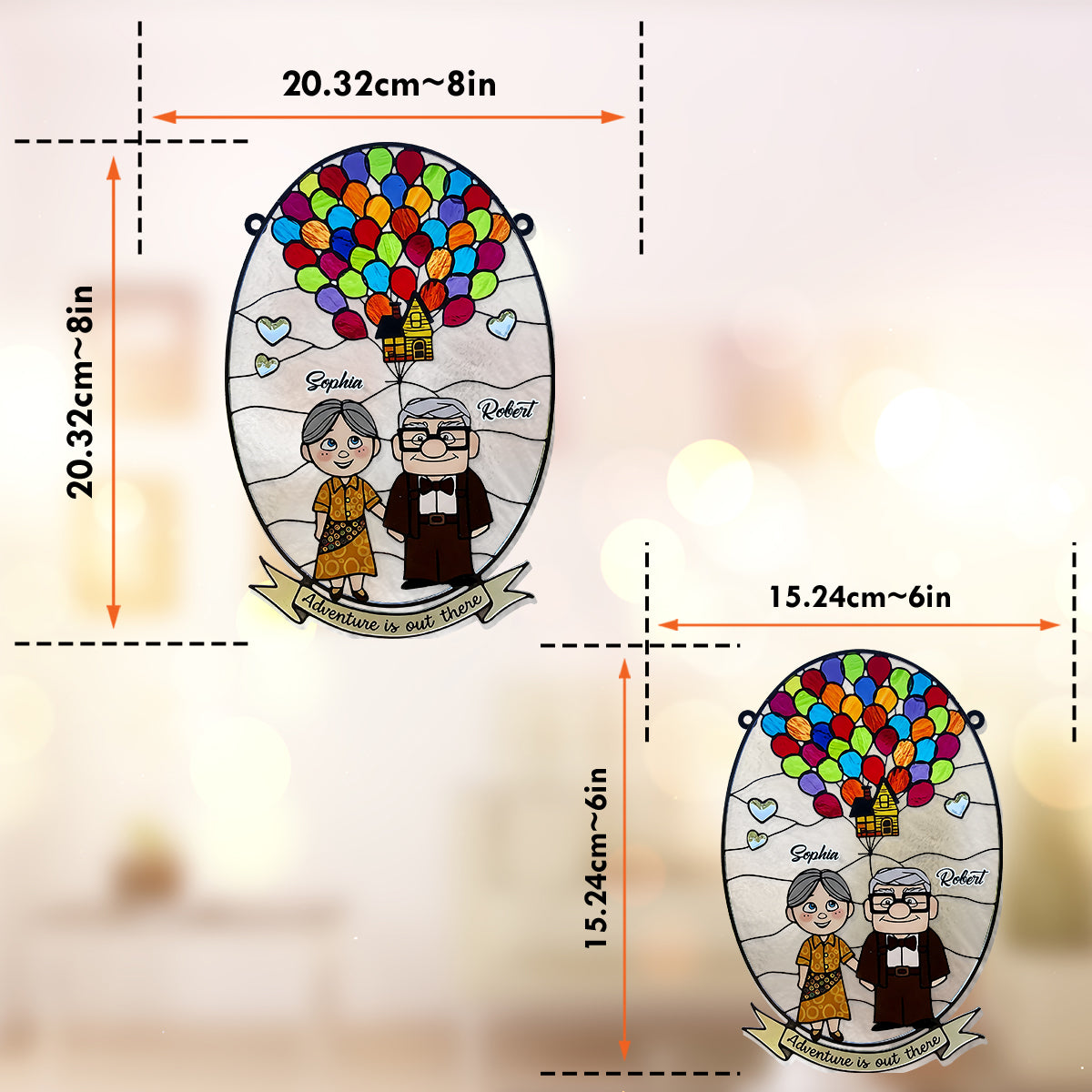 Adventure Is Out There - Personalized Mouse Window Hanging Suncatcher Ornament