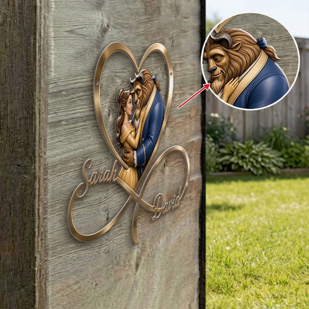 You & Me We Got This - Personalized Beauty And The Beast 3D Printed Cut Metal Sign