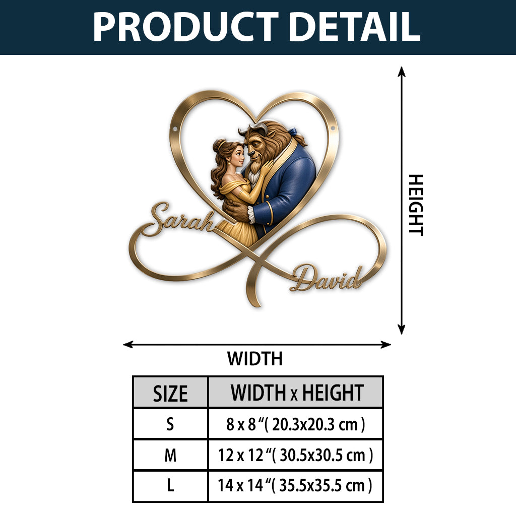 You & Me We Got This - Personalized Beauty And The Beast 3D Printed Cut Metal Sign