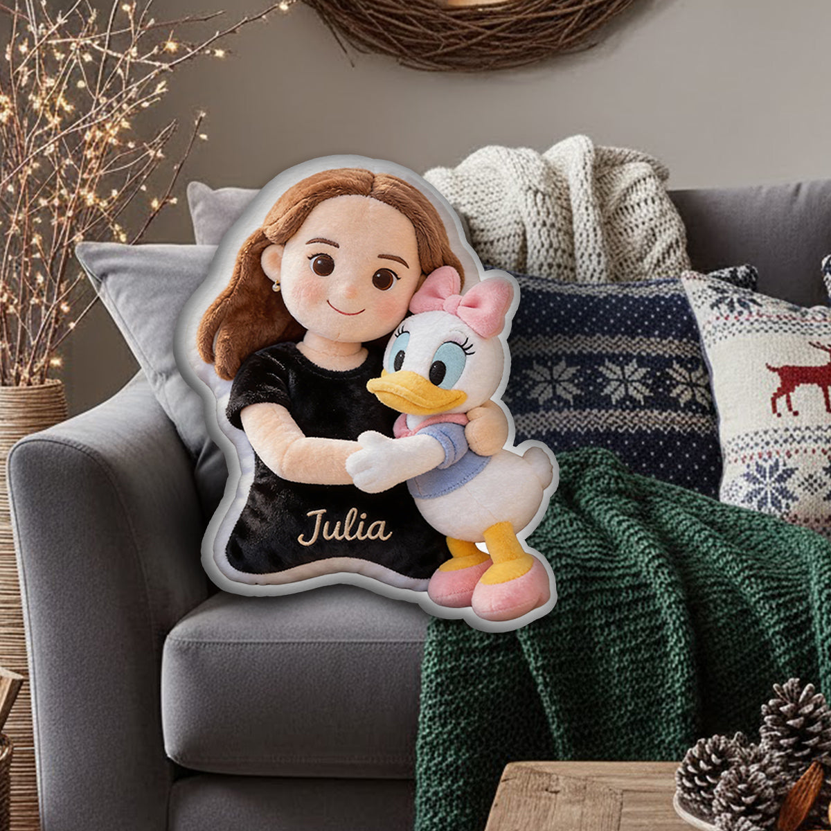 Magic Friends - Personalized Mouse Faux Fur Shaped Pillow