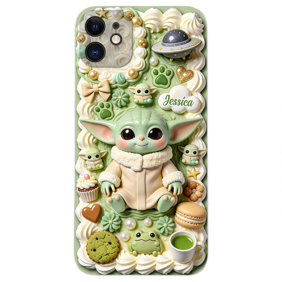 Tiny Guardian Galaxy - Personalized The Force 3D Embossed Leather Phone Case