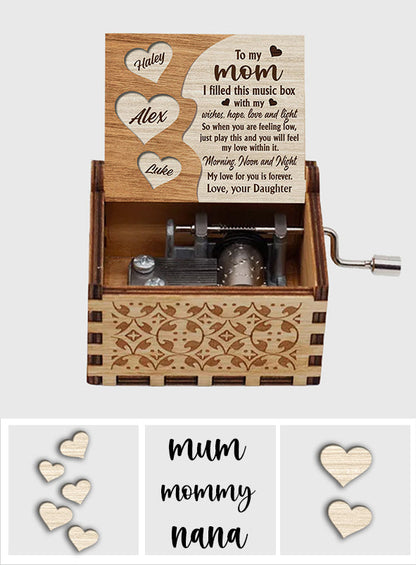 My Love For You Is Forever - Gift for mom, grandma, grandpa, dad, daughter, son, granddaughter, grandson - Personalized Hand Crank Music Box