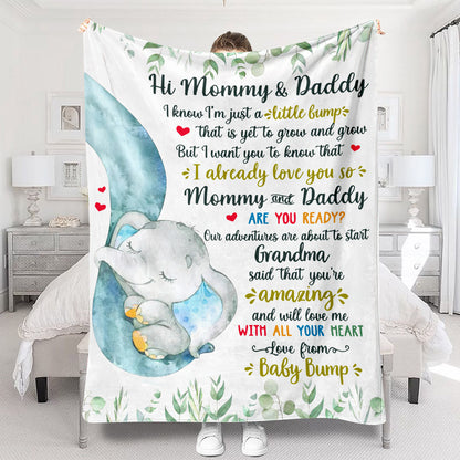 Love From Baby Bump - Personalized Mother's Day Pregnancy New Mom Blanket