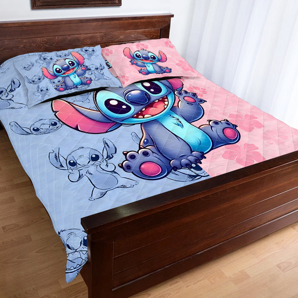Pink And Blue - Personalized Ohana Quilt Set