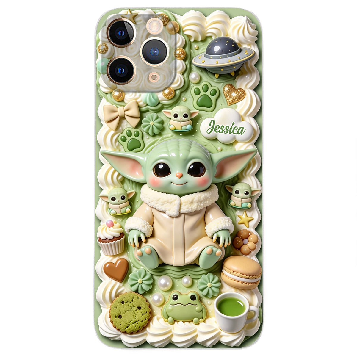 Tiny Guardian Galaxy - Personalized The Force 3D Embossed Leather Phone Case