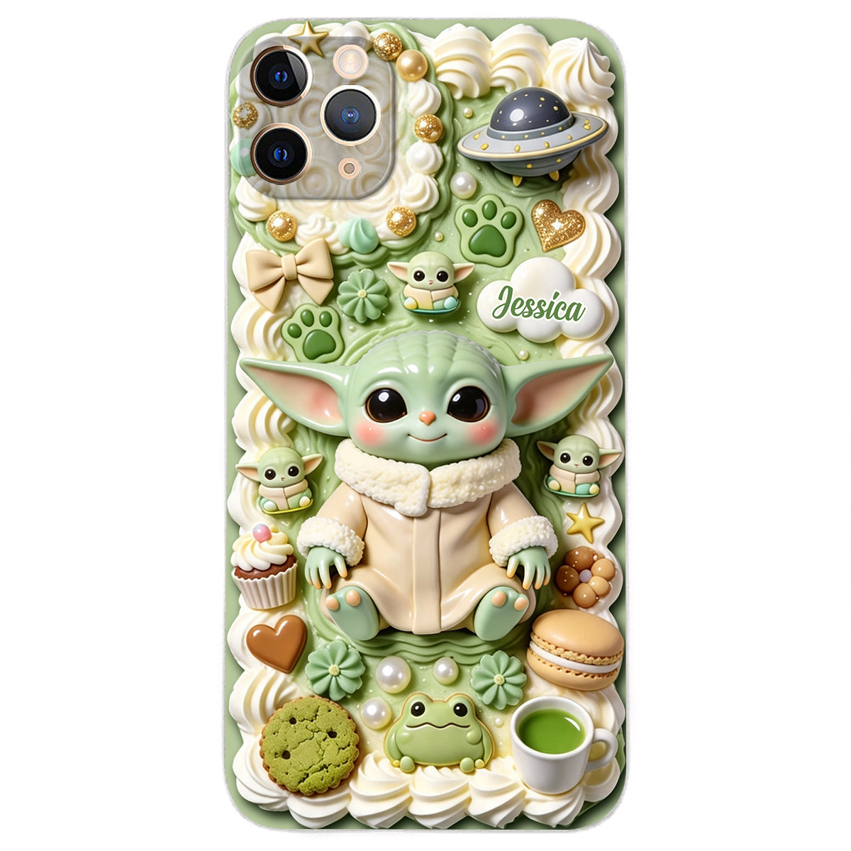 Tiny Guardian Galaxy - Personalized The Force 3D Embossed Leather Phone Case