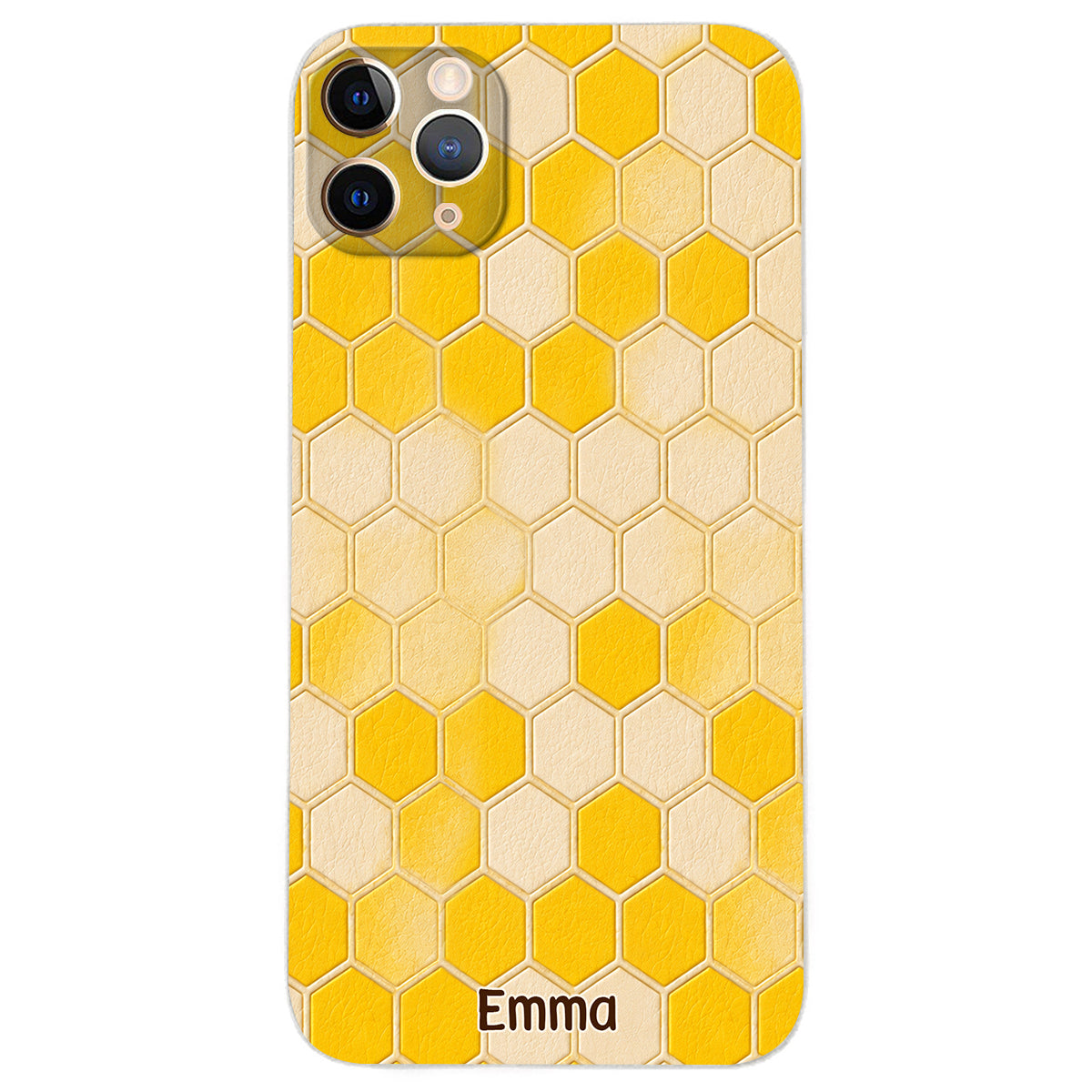 Winnie Friends Leather Case & Dangling Charm - Personalized Yellow Bear 3D Embossed Leather Phone Case