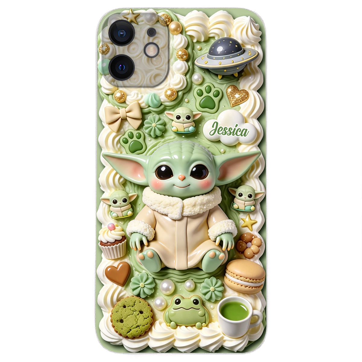 Tiny Guardian Galaxy - Personalized The Force 3D Embossed Leather Phone Case