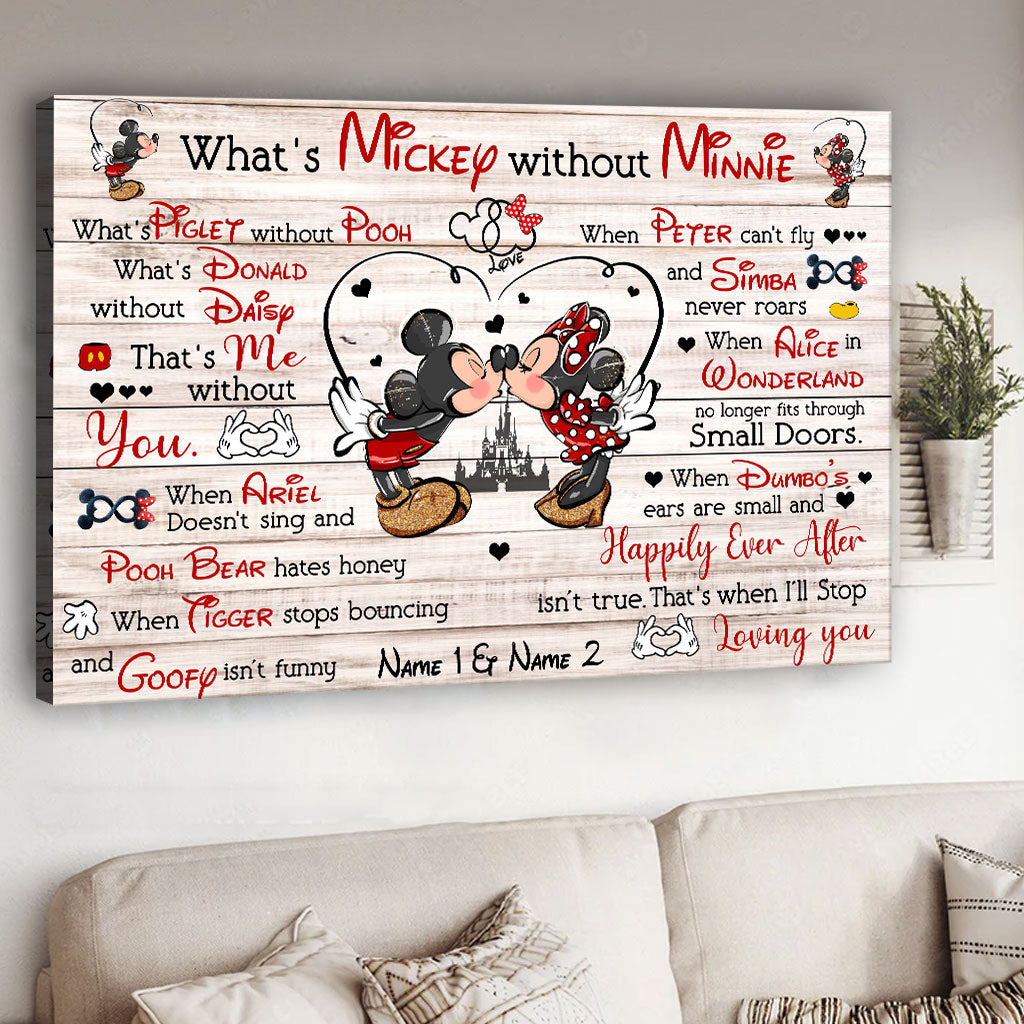 I'll Stop Loving You When Happily Ever After Isn't True - Personalized Couple Mouse Poster