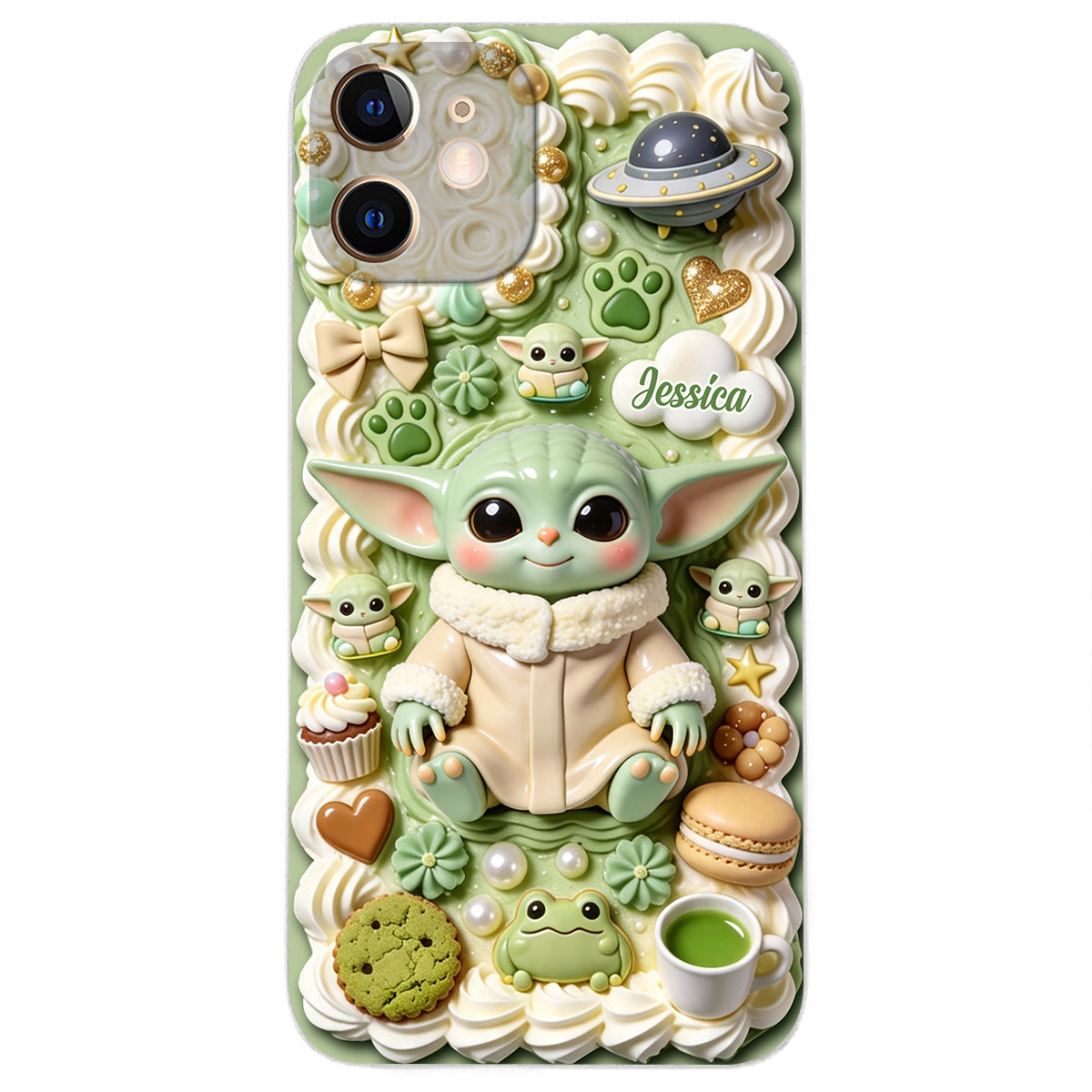 Tiny Guardian Galaxy - Personalized The Force 3D Embossed Leather Phone Case