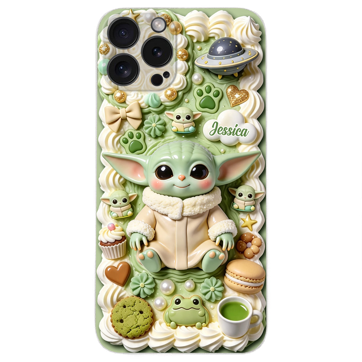 Tiny Guardian Galaxy - Personalized The Force 3D Embossed Leather Phone Case