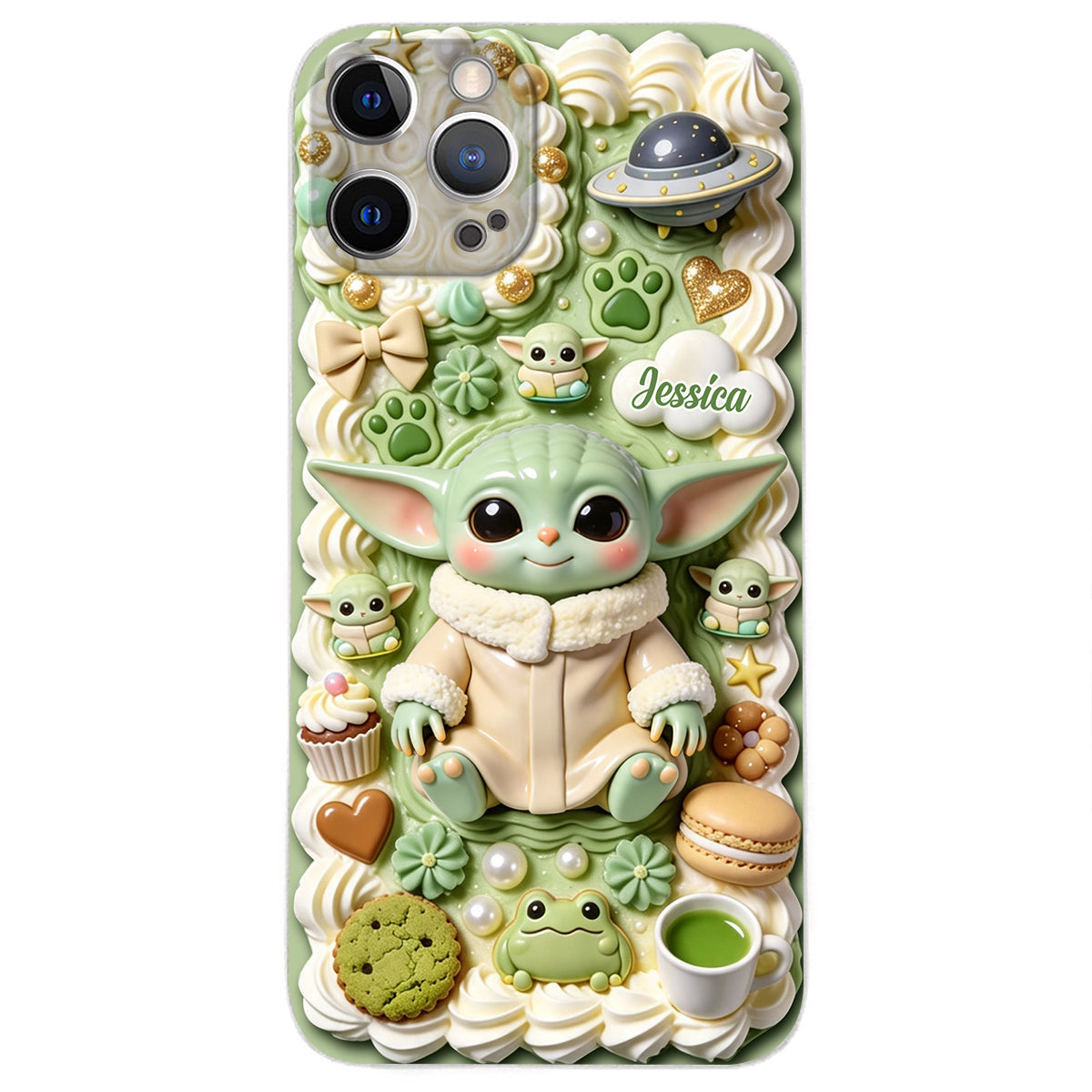 Tiny Guardian Galaxy - Personalized The Force 3D Embossed Leather Phone Case