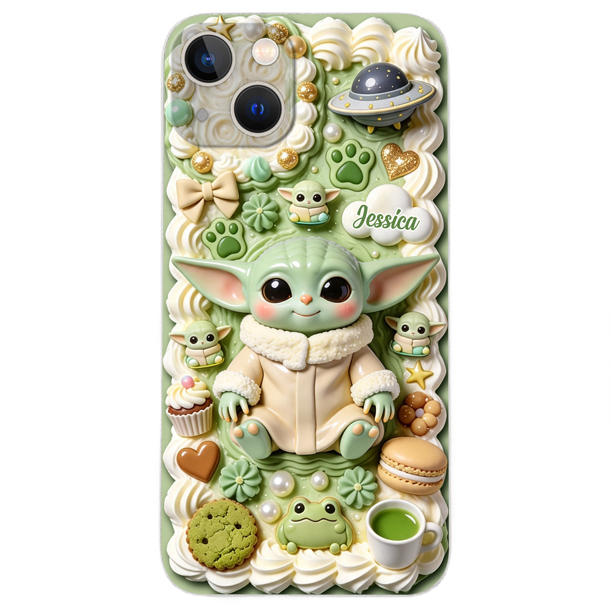 Tiny Guardian Galaxy - Personalized The Force 3D Embossed Leather Phone Case