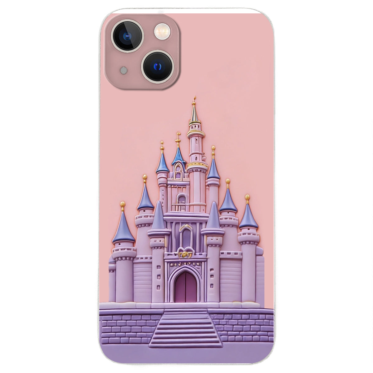 Magical Castle Friends Leather Phone Case & Charm Set - Personalized Mouse 3D Embossed Leather Phone Case