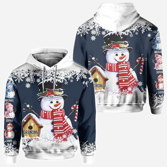 Grandma Snowman - Personalized Grandma All Over Shirt
