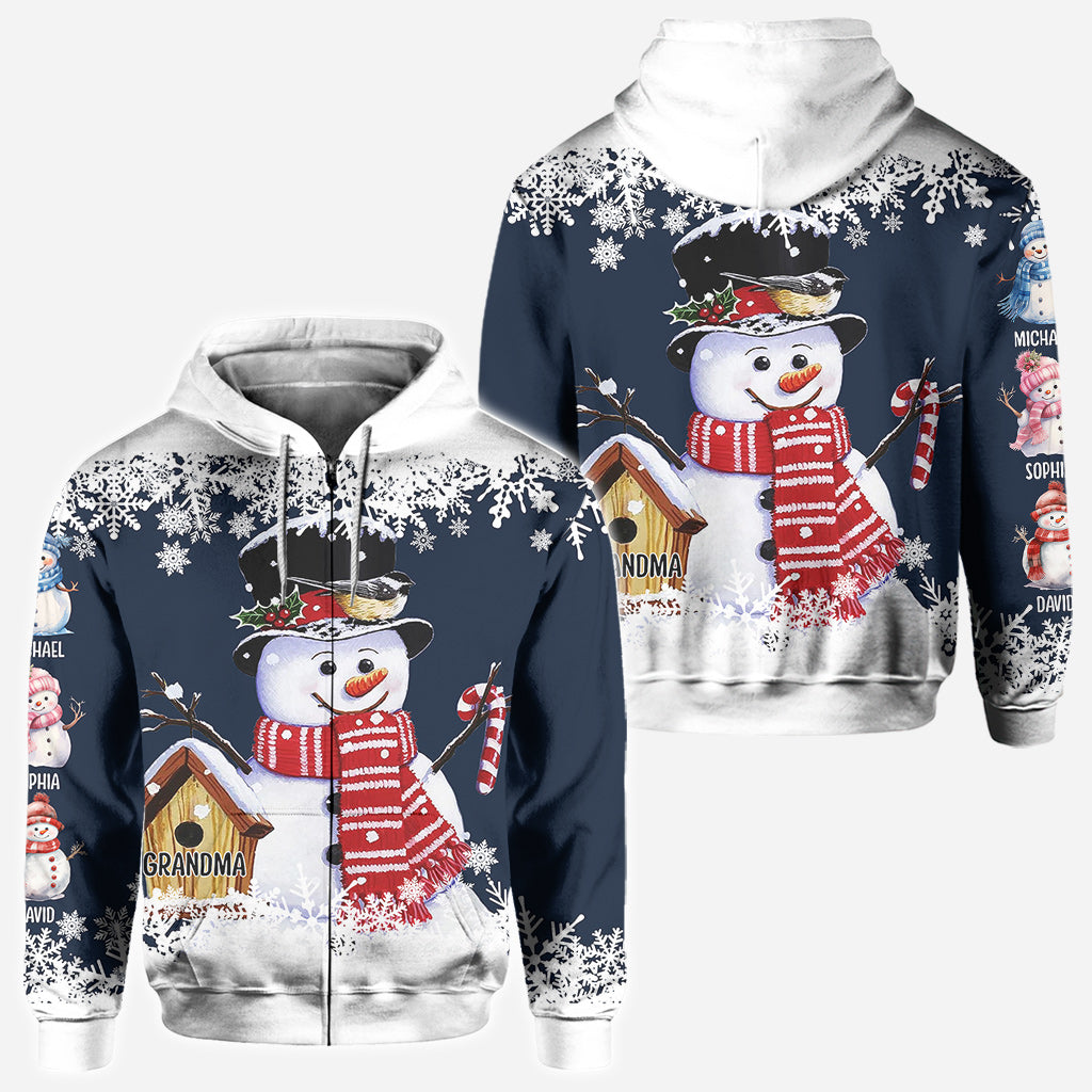 Grandma Snowman - Personalized Grandma All Over Shirt