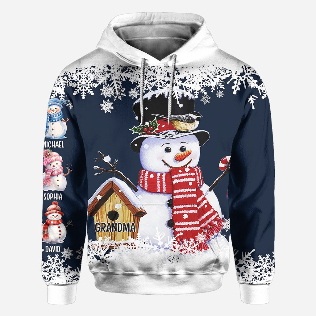 Grandma Snowman - Personalized Grandma All Over Shirt