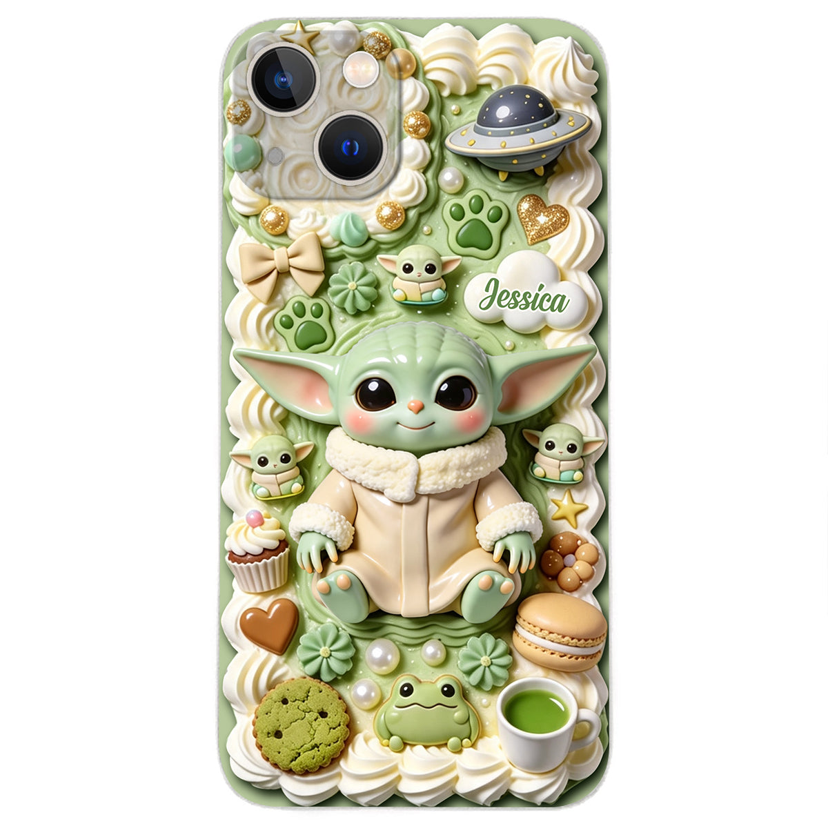 Tiny Guardian Galaxy - Personalized The Force 3D Embossed Leather Phone Case