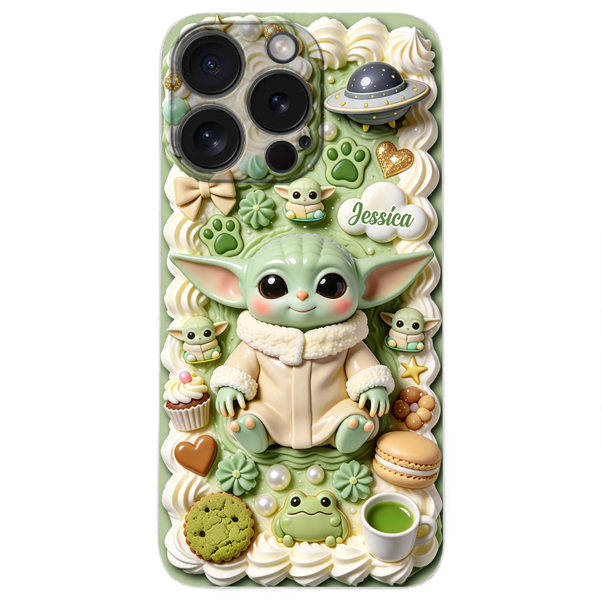 Tiny Guardian Galaxy - Personalized The Force 3D Embossed Leather Phone Case