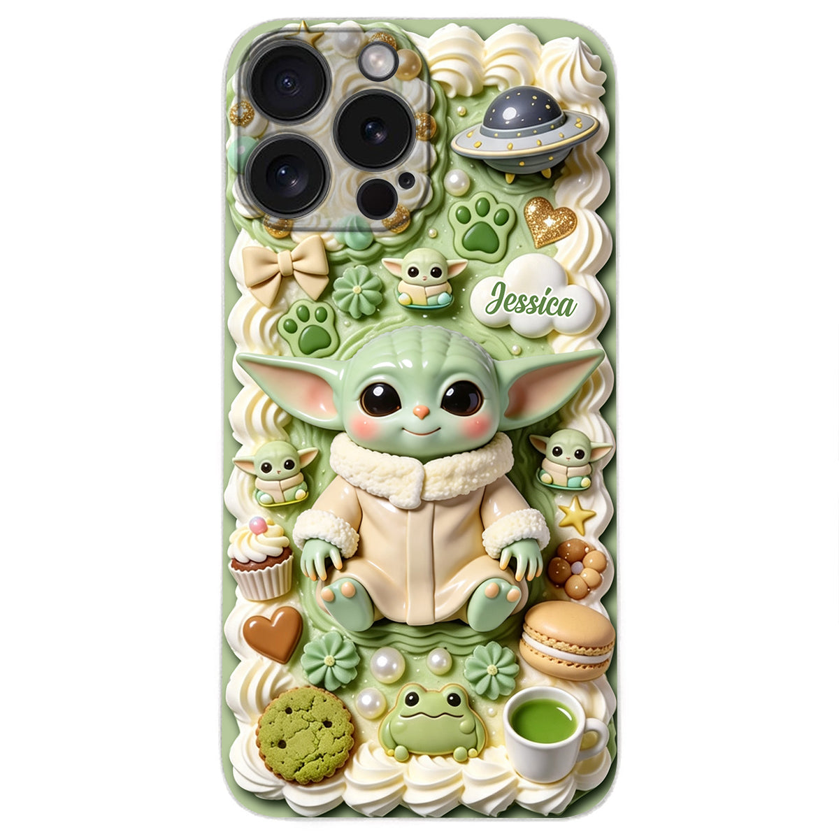 Tiny Guardian Galaxy - Personalized The Force 3D Embossed Leather Phone Case