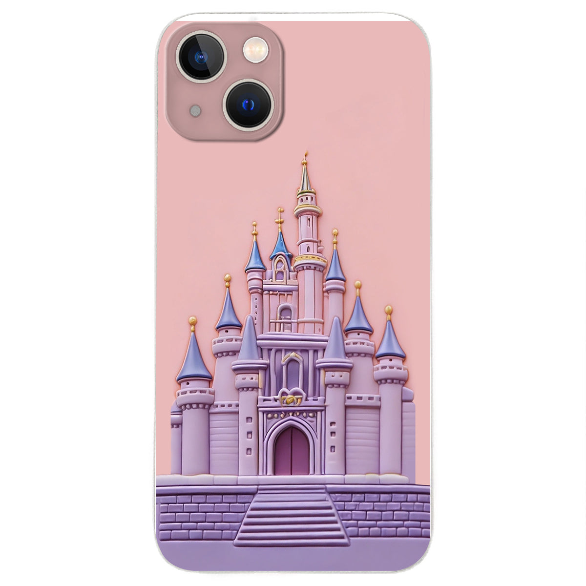 Magical Castle Friends Leather Phone Case & Charm Set - Personalized Mouse 3D Embossed Leather Phone Case
