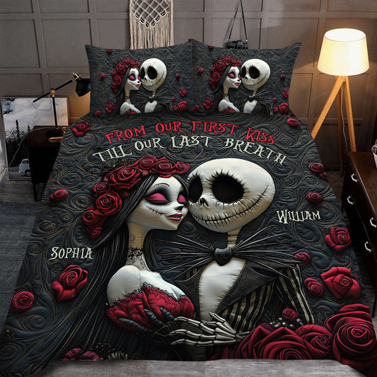 From Our First Kiss Till Our Last Breath - Personalized Nightmare Bedding Set