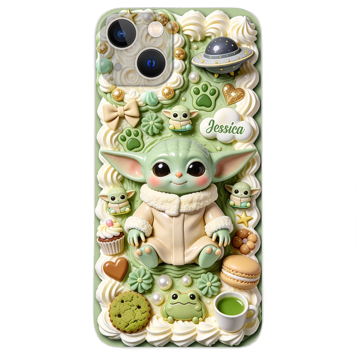 Tiny Guardian Galaxy - Personalized The Force 3D Embossed Leather Phone Case