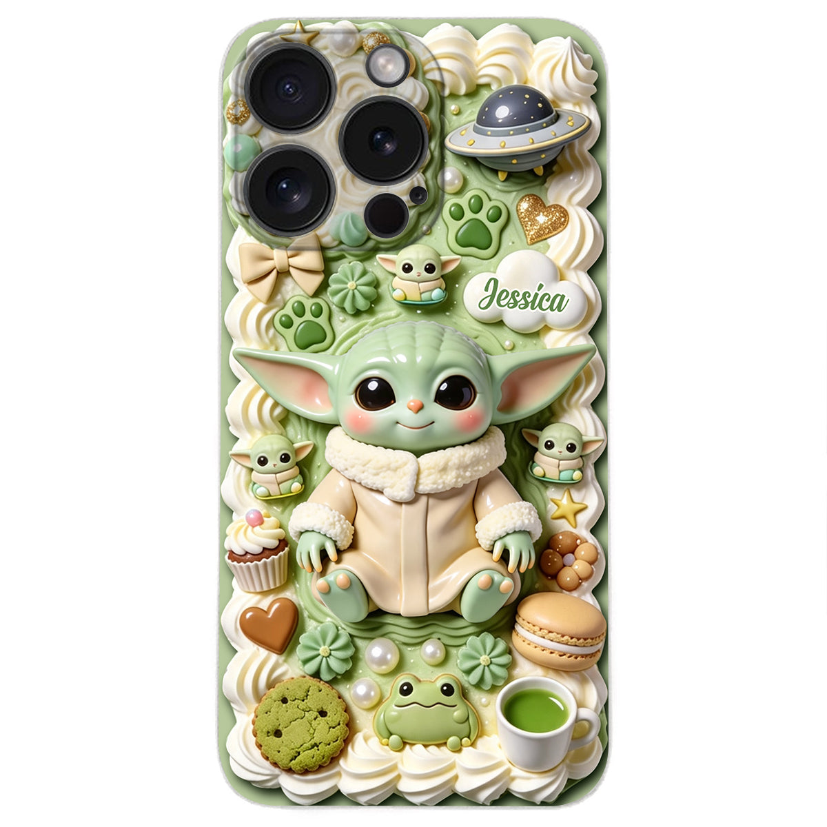 Tiny Guardian Galaxy - Personalized The Force 3D Embossed Leather Phone Case
