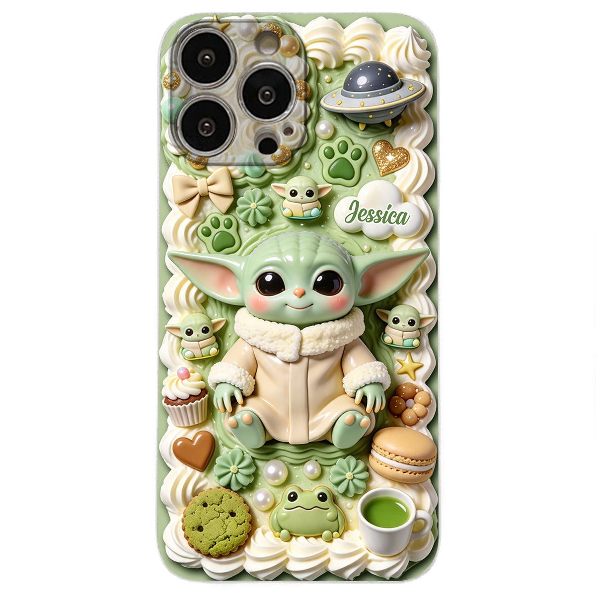 Tiny Guardian Galaxy - Personalized The Force 3D Embossed Leather Phone Case