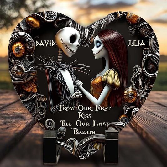 Till Dead Do Us Part - Personalized Nightmare Heart Shaped Stone