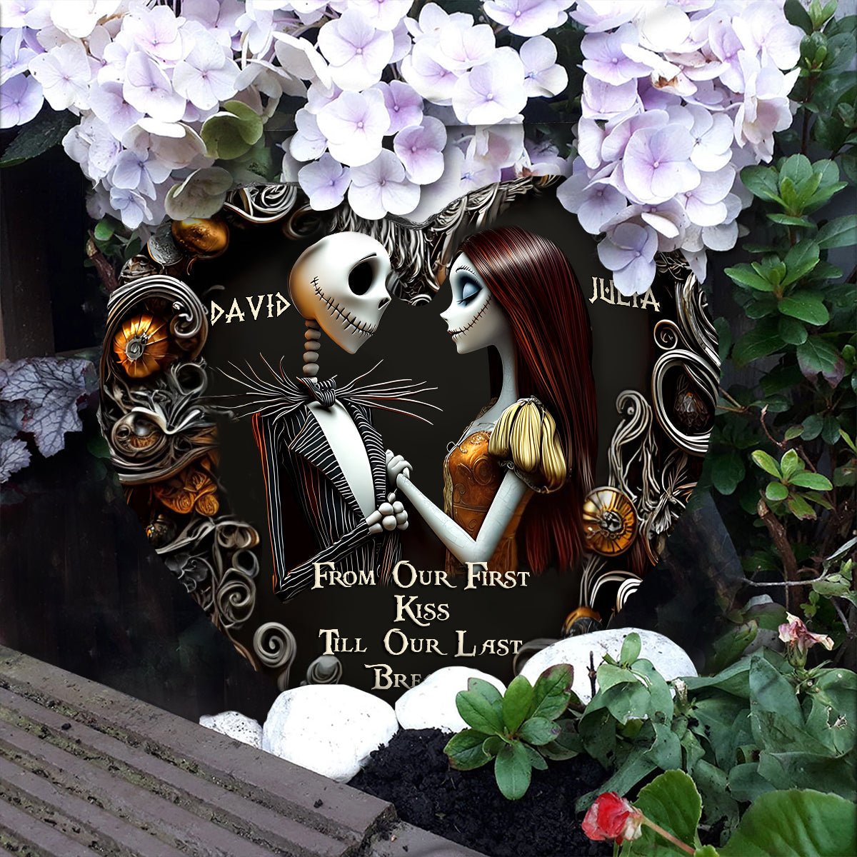 Till Dead Do Us Part - Personalized Nightmare Heart Shaped Stone