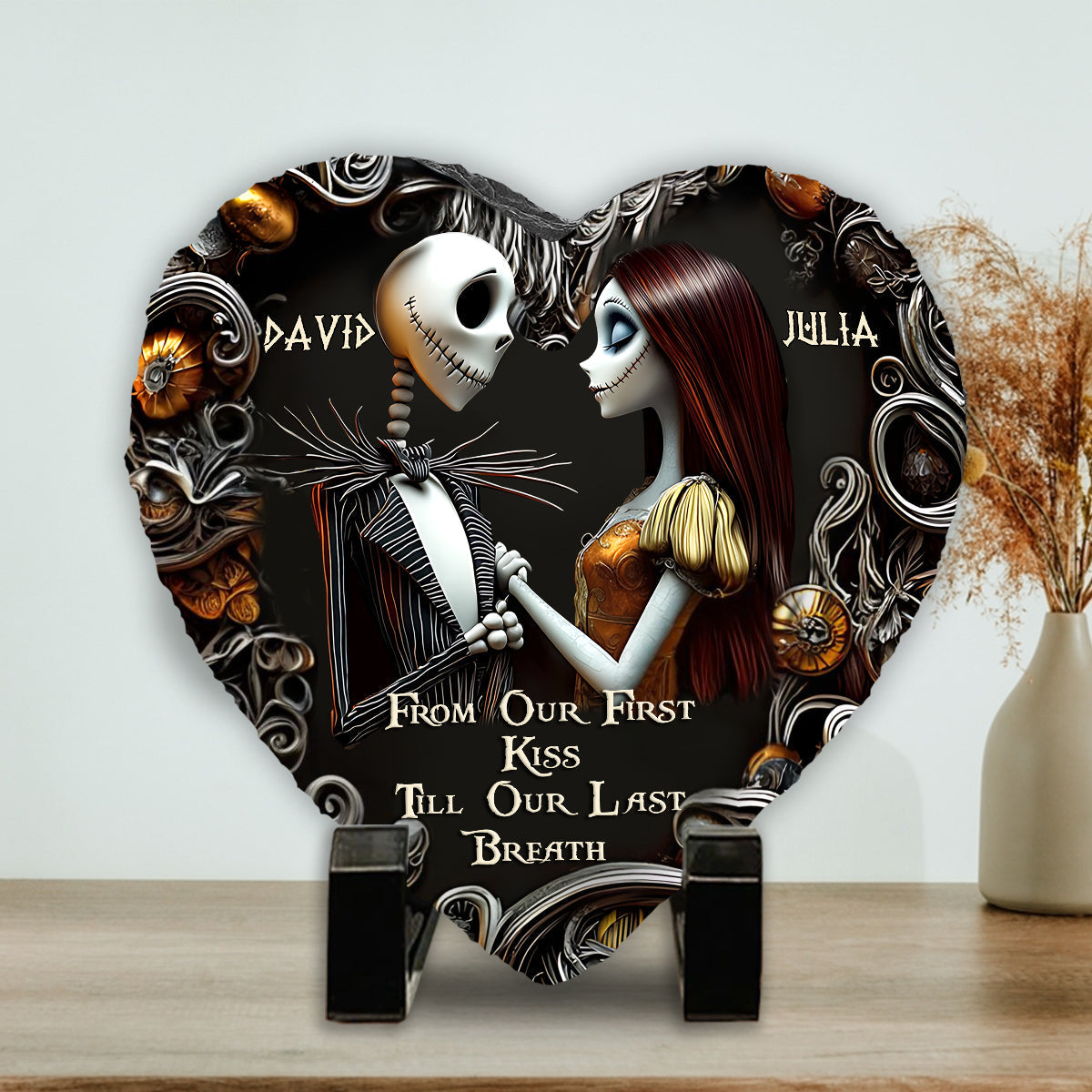 Till Dead Do Us Part - Personalized Nightmare Heart Shaped Stone