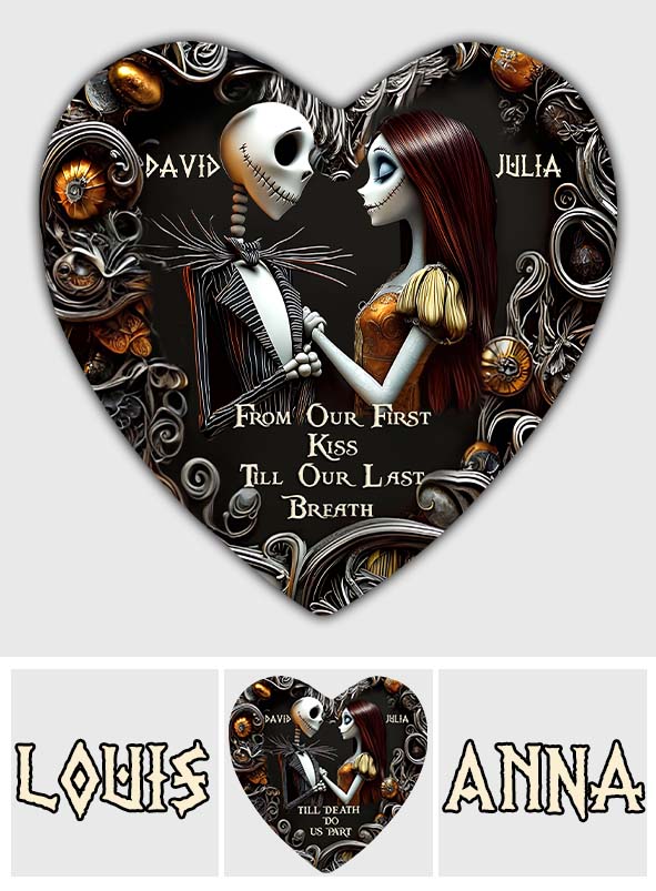 Till Dead Do Us Part - Personalized Nightmare Heart Shaped Stone