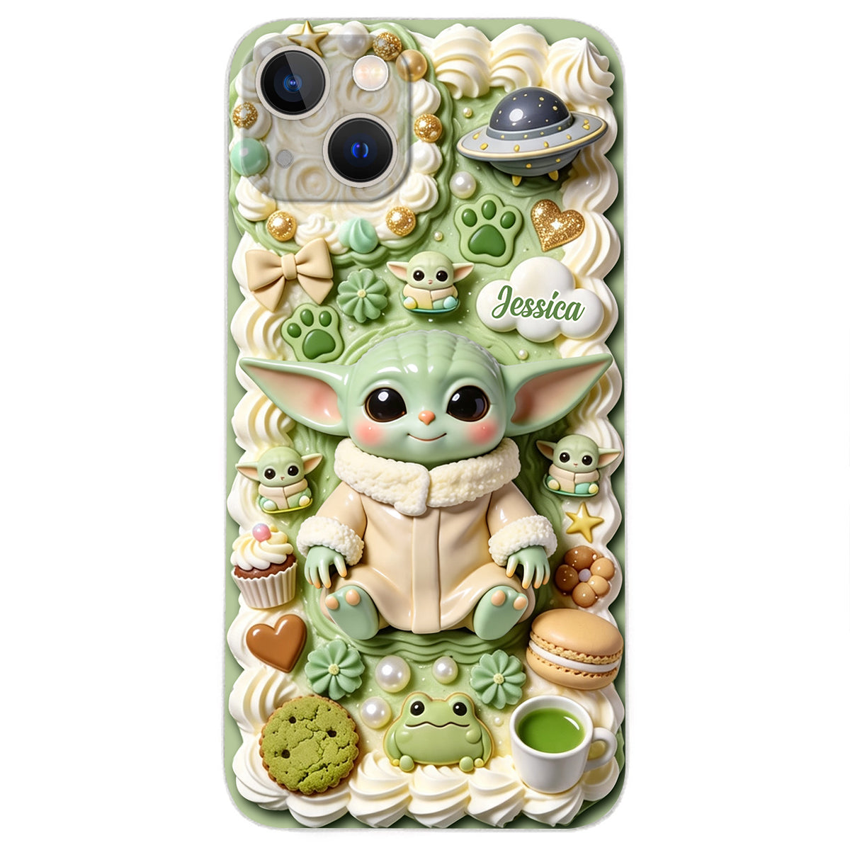Tiny Guardian Galaxy - Personalized The Force 3D Embossed Leather Phone Case