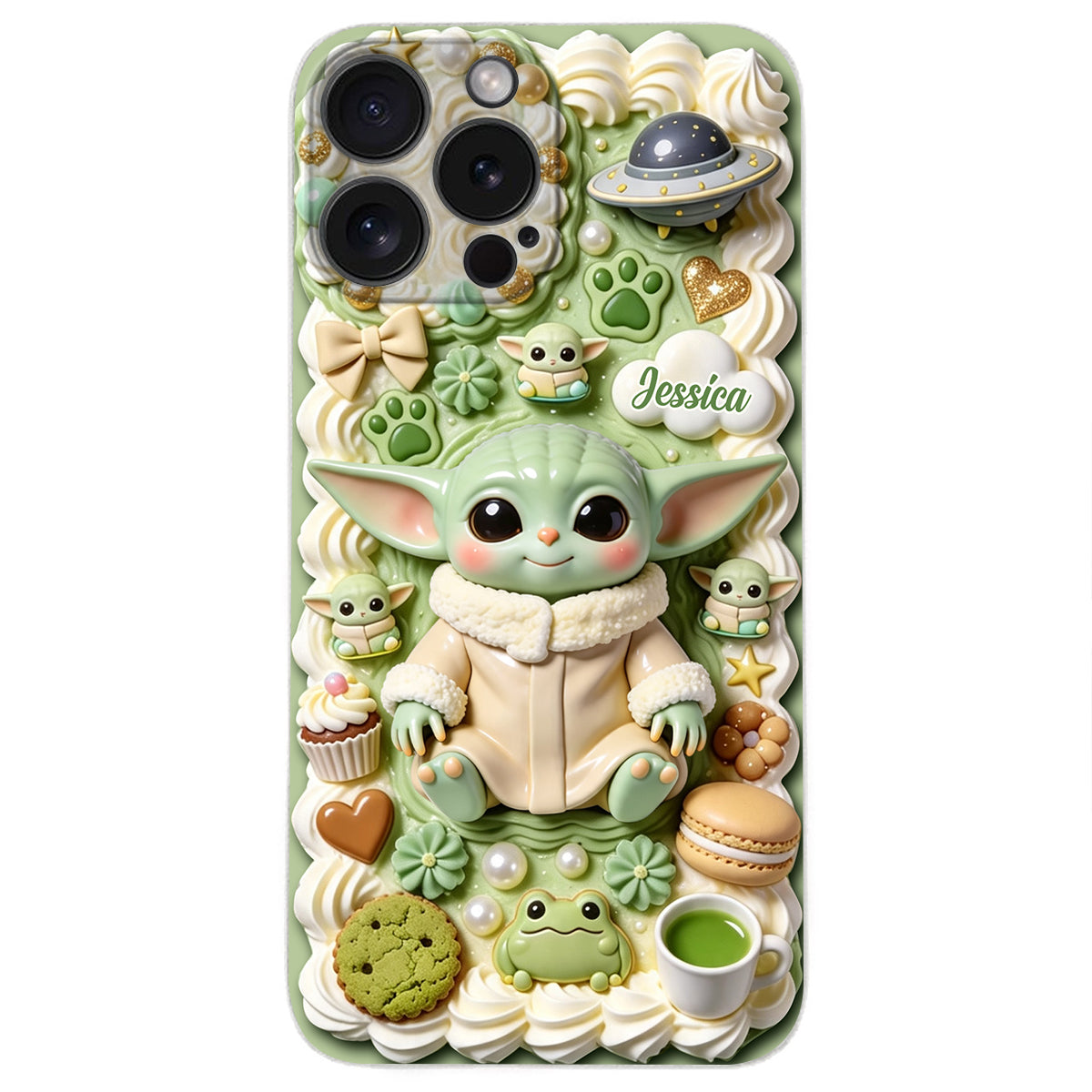 Tiny Guardian Galaxy - Personalized The Force 3D Embossed Leather Phone Case
