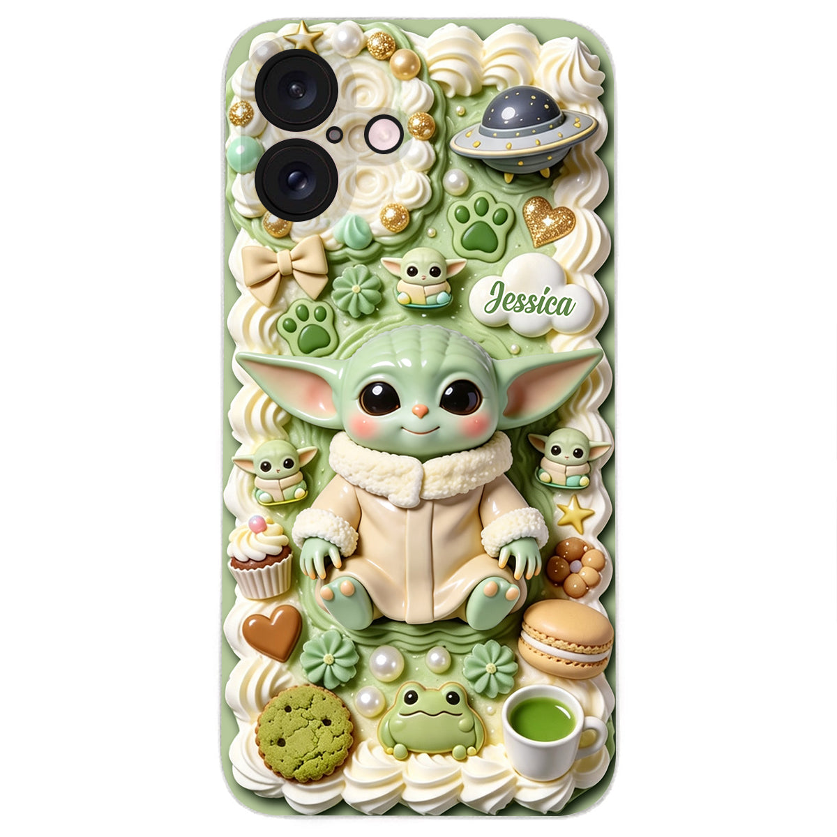 Tiny Guardian Galaxy - Personalized The Force 3D Embossed Leather Phone Case