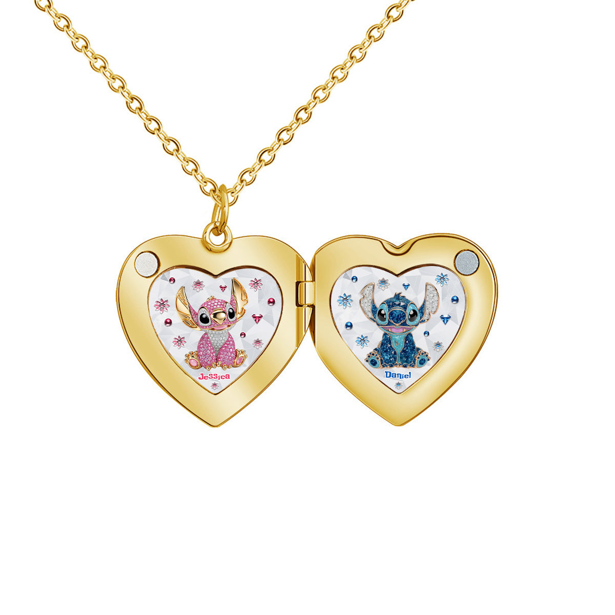Ohana Couple Locket - Personalized Ohana Locket Pendant Necklace