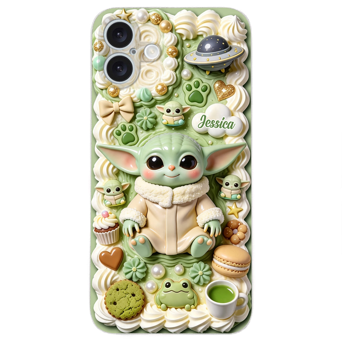 Tiny Guardian Galaxy - Personalized The Force 3D Embossed Leather Phone Case