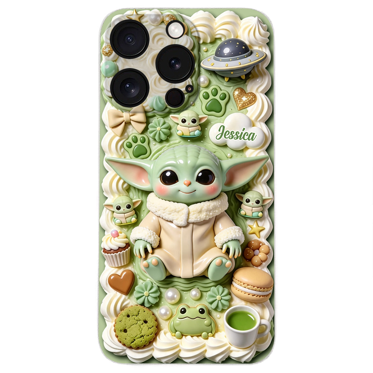 Tiny Guardian Galaxy - Personalized The Force 3D Embossed Leather Phone Case