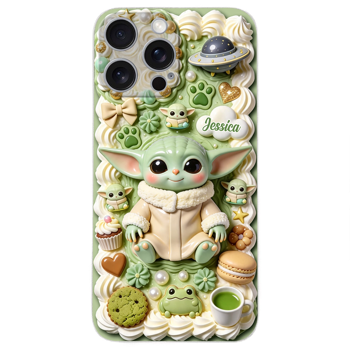 Tiny Guardian Galaxy - Personalized The Force 3D Embossed Leather Phone Case