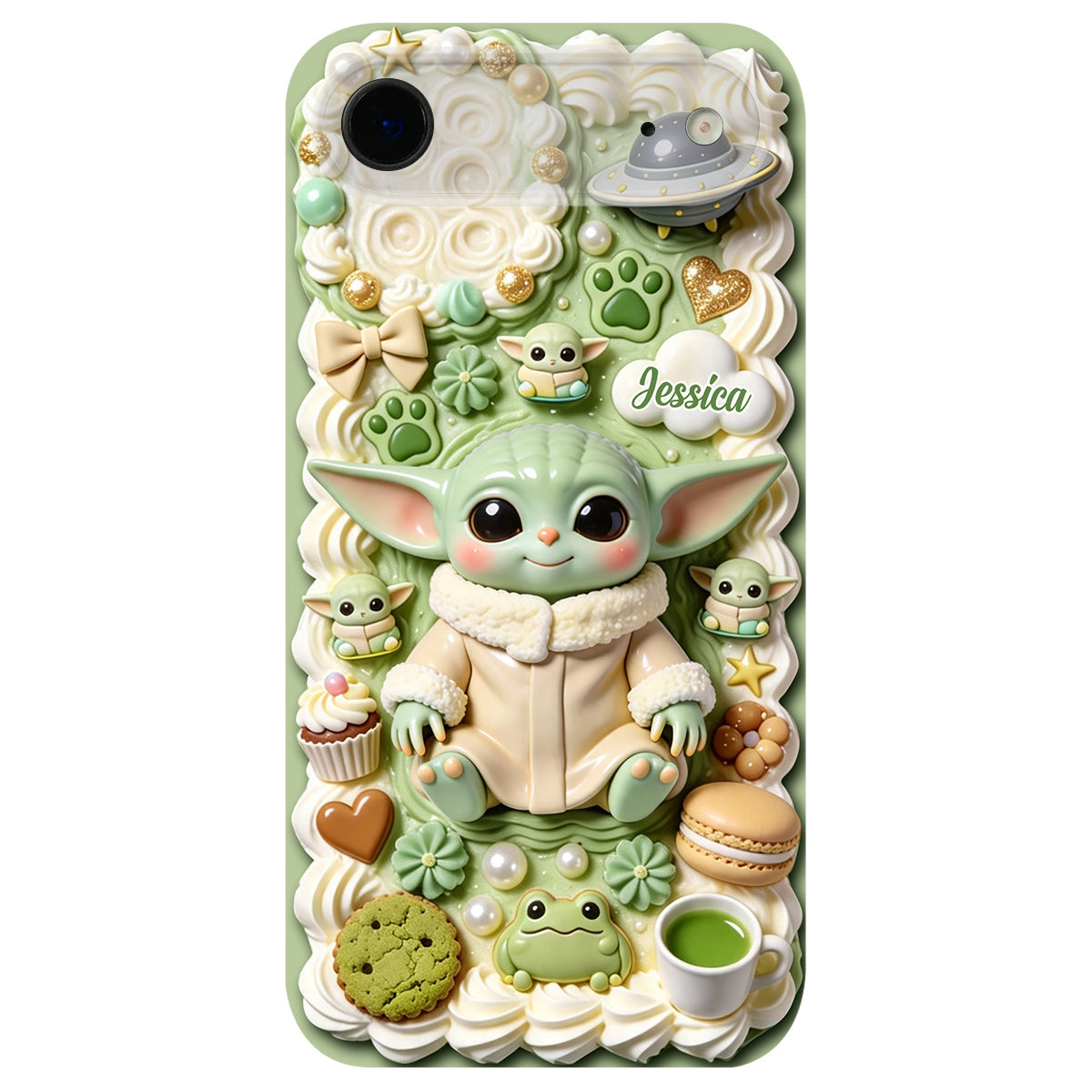 Tiny Guardian Galaxy - Personalized The Force 3D Embossed Leather Phone Case