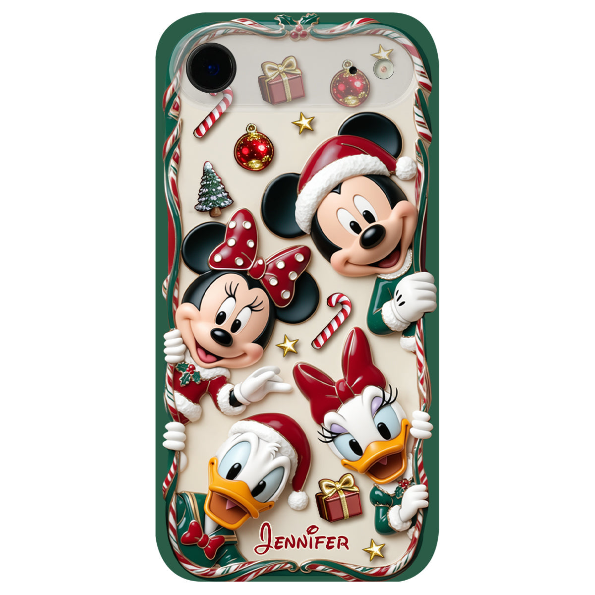Magical Friends - Personalized Mouse 3D Embossed Leather Phone Case