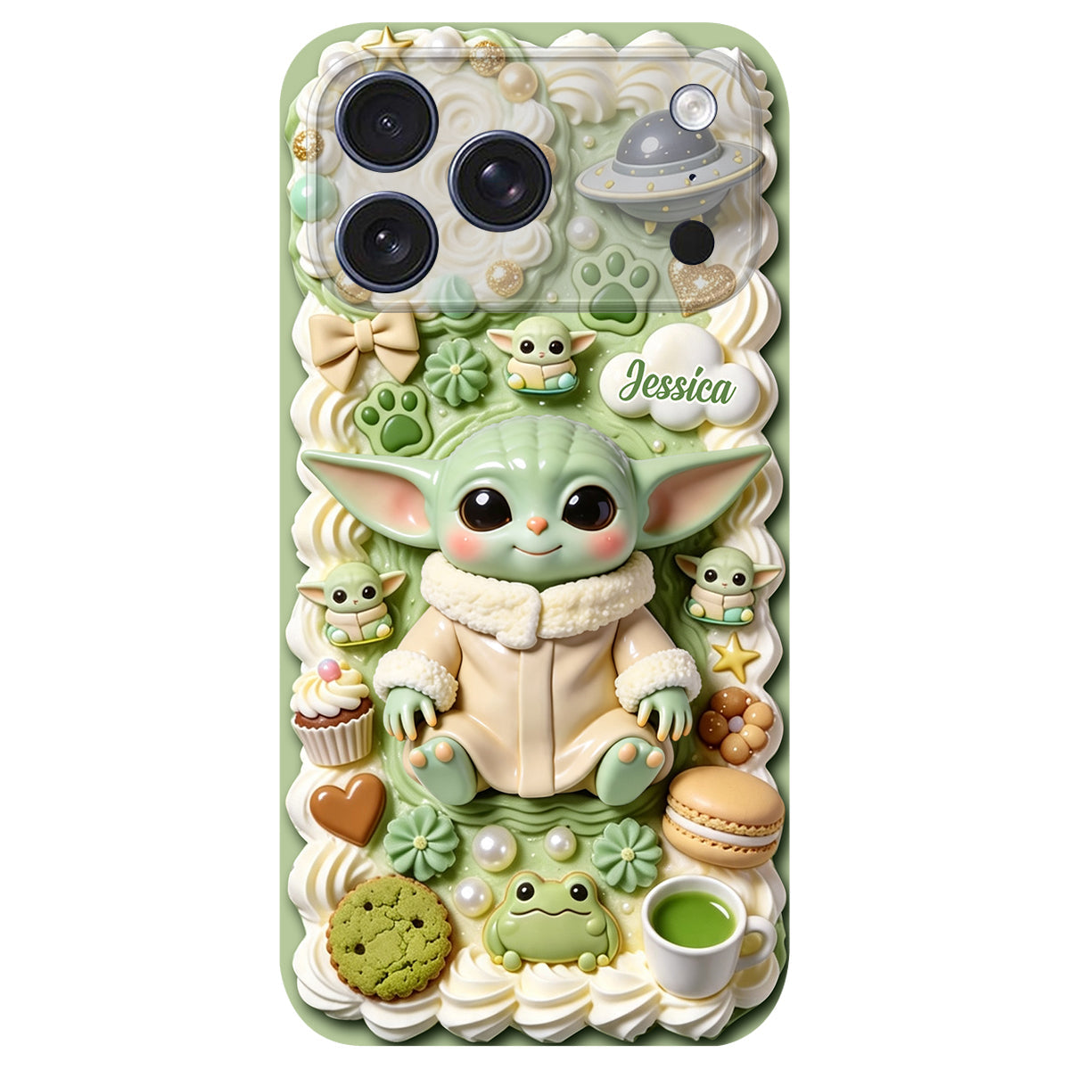 Tiny Guardian Galaxy - Personalized The Force 3D Embossed Leather Phone Case
