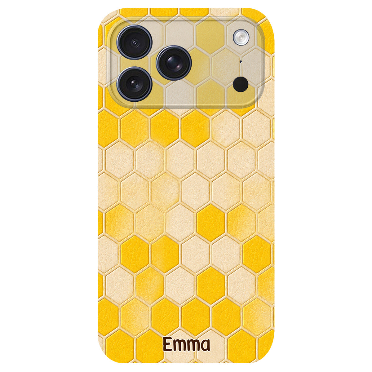 Winnie Friends Leather Case & Dangling Charm - Personalized Yellow Bear 3D Embossed Leather Phone Case